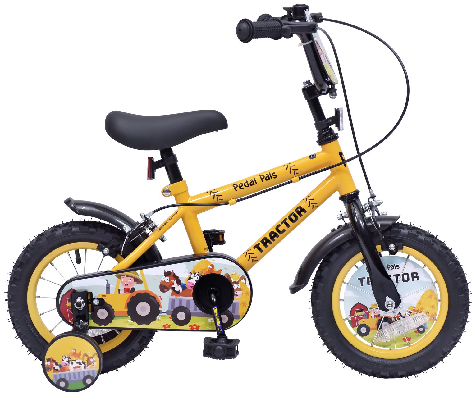 Pedal Pals 12 inch Wheel Size Boys Tractor Bike - Yellow