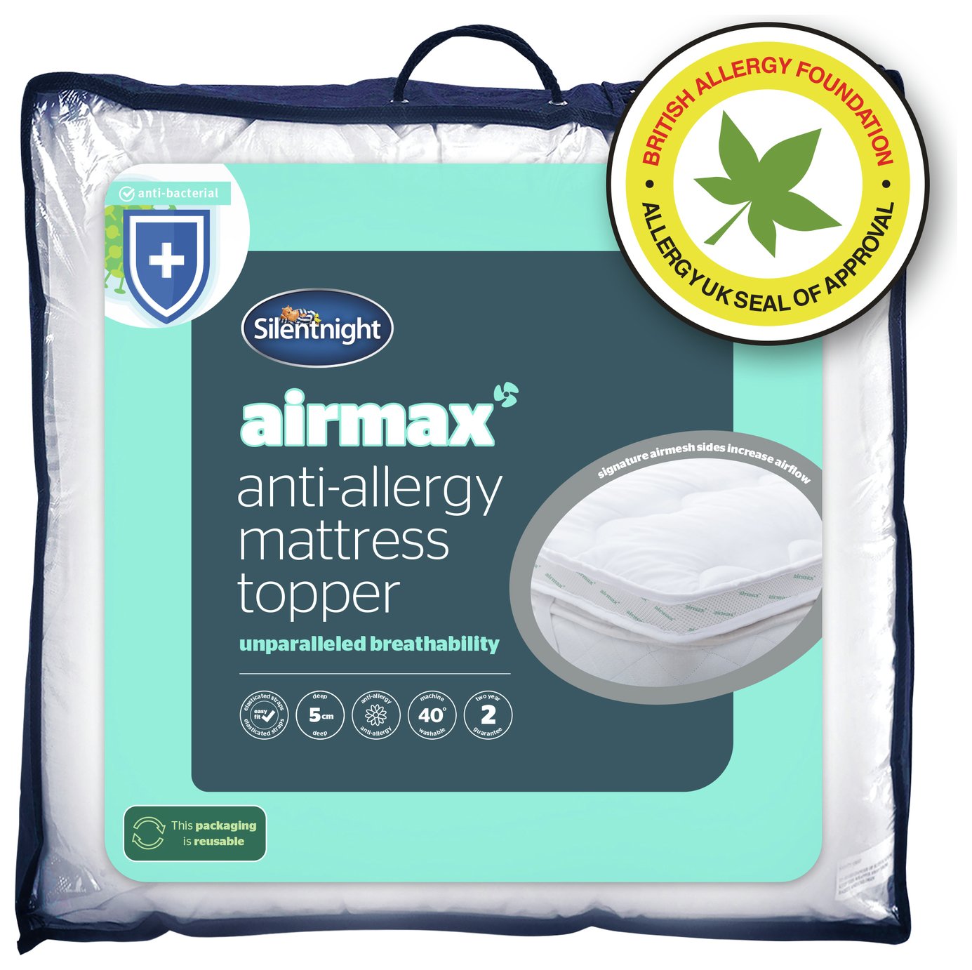 Silentnight Airmax Anti-Allergy Mattress Topper