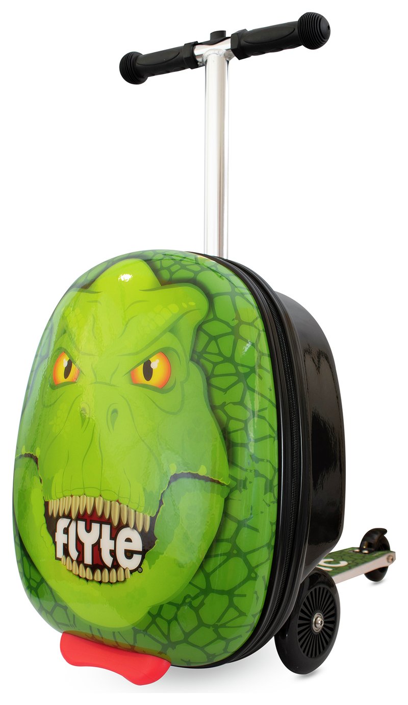 Flyte Darwin The Dino Folding Scooter Kids Suitcase - Green
