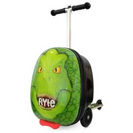 Flyte Darwin The Dino Folding Scooter Kids Suitcase - Green