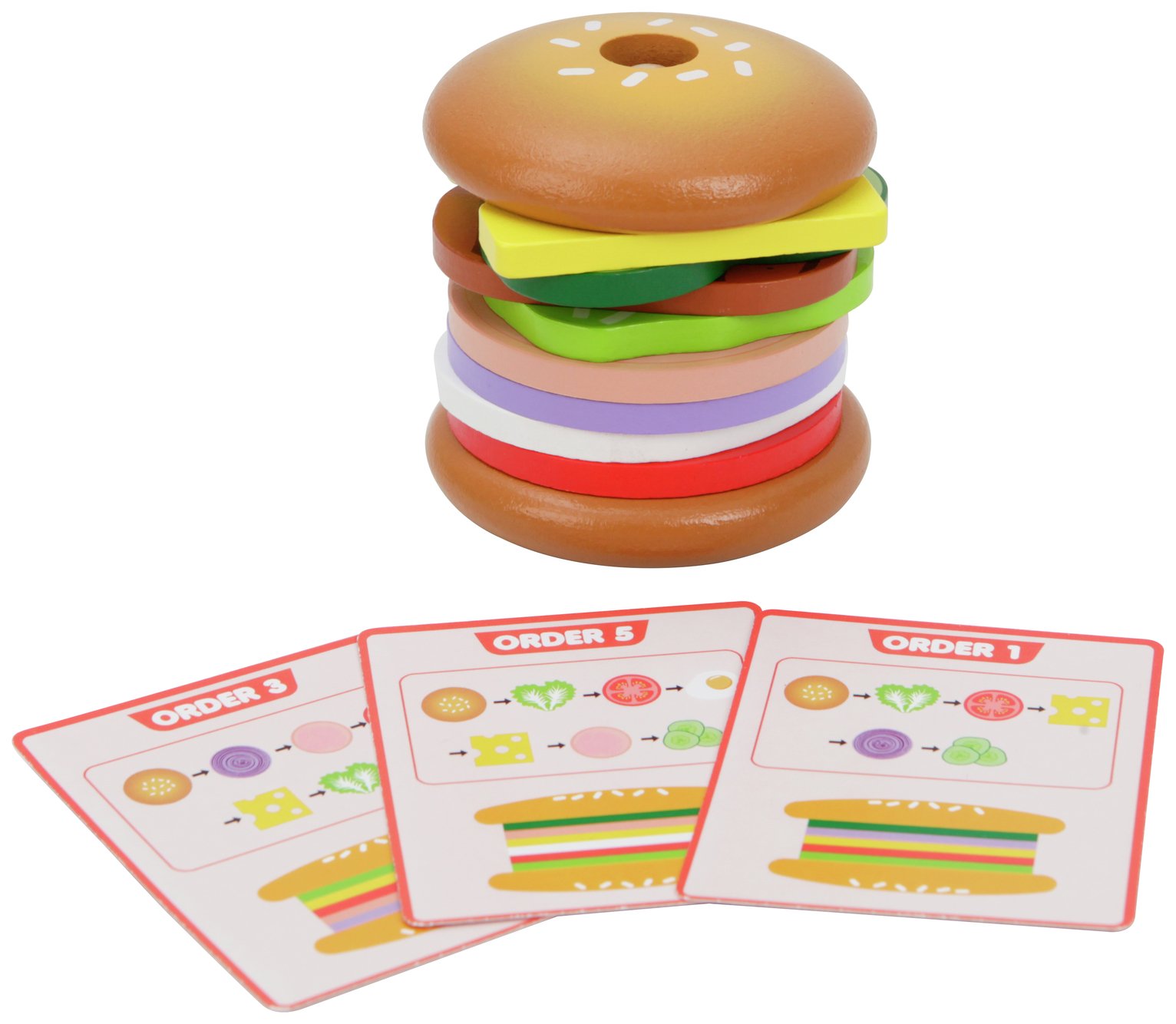Chad Valley Wooden Burger Stack Game