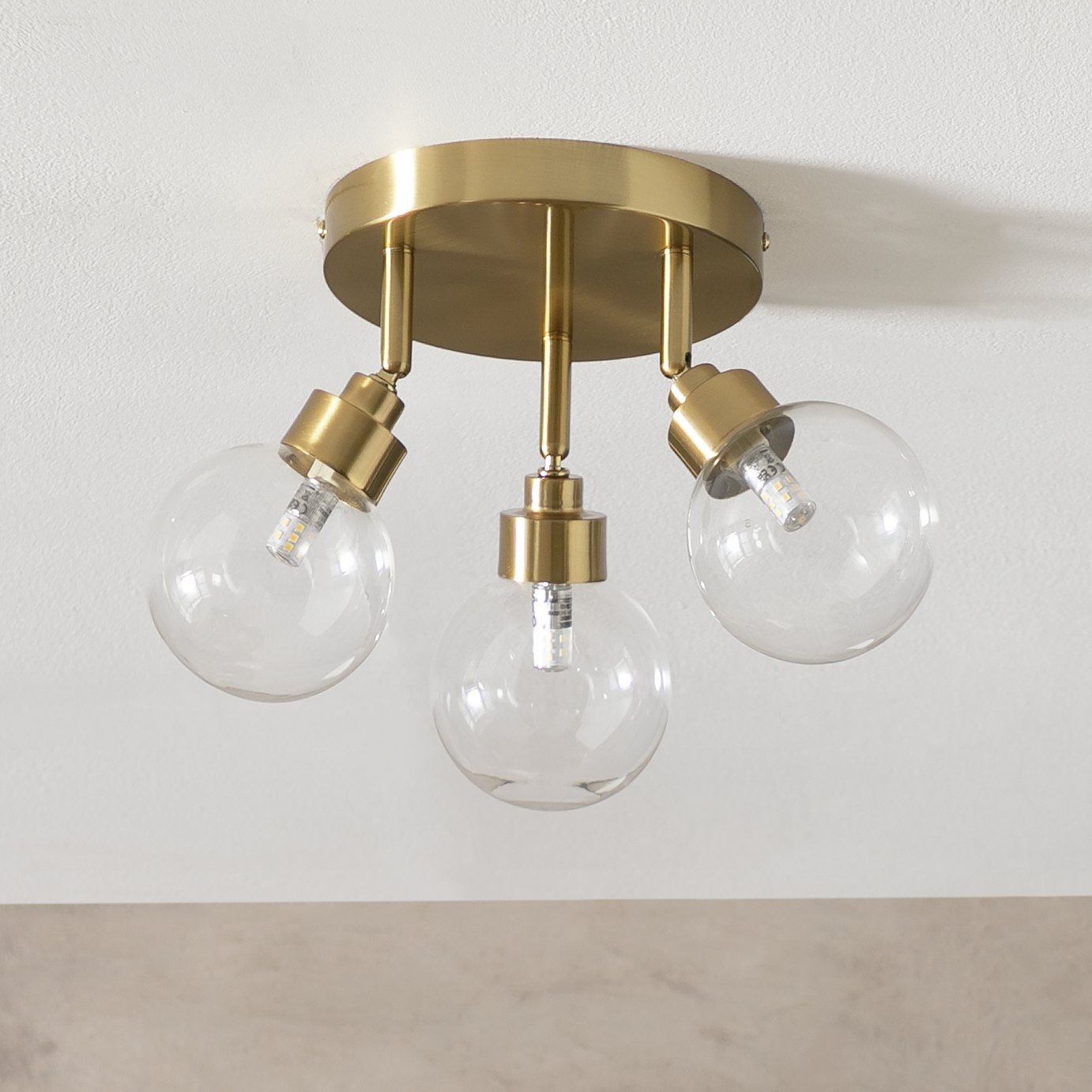 Habitat Tay Stainless Steel 3 Lights Spotlight - Brass