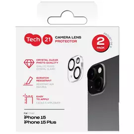 Tech21 iPhone 15/15 Plus Camera Lens Protector Twinpack