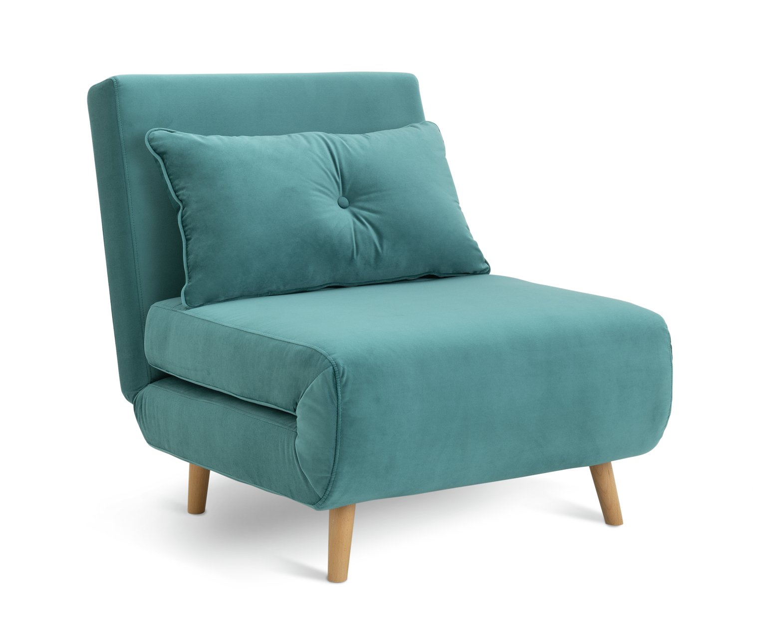 Habitat Roma Single Compact Velvet Chairbed - Teal