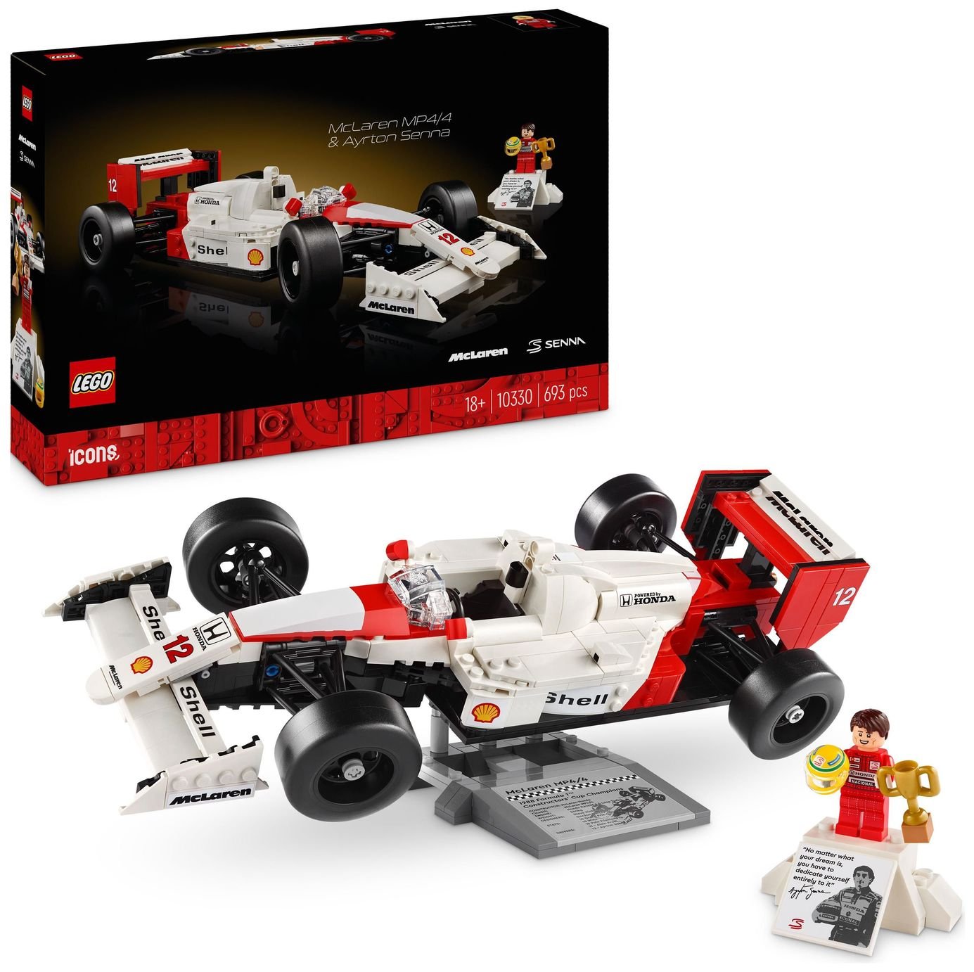 LEGO Icons McLaren MP4/4 & Ayrton Senna Set for Adults 10330