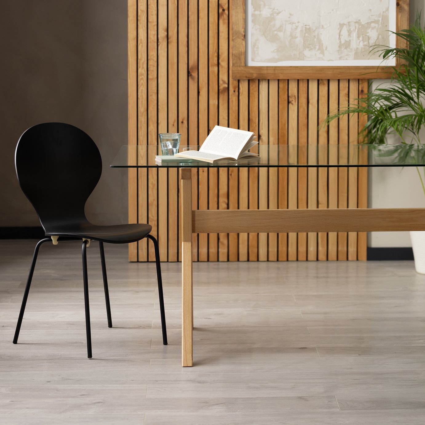 Habitat Bentwood Metal Dining Chair - Black