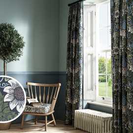 Habitat x Morris & Co. Sunflower Curtain - Navy