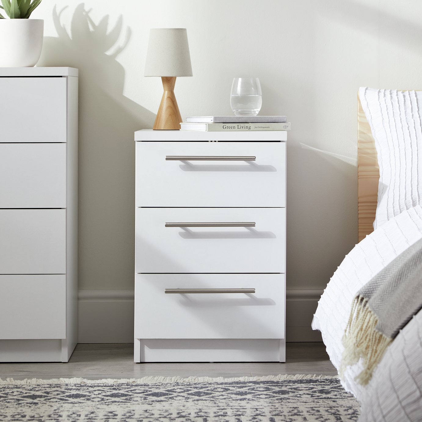 Argos Home Brisbane 3 Drawers Bedside Table