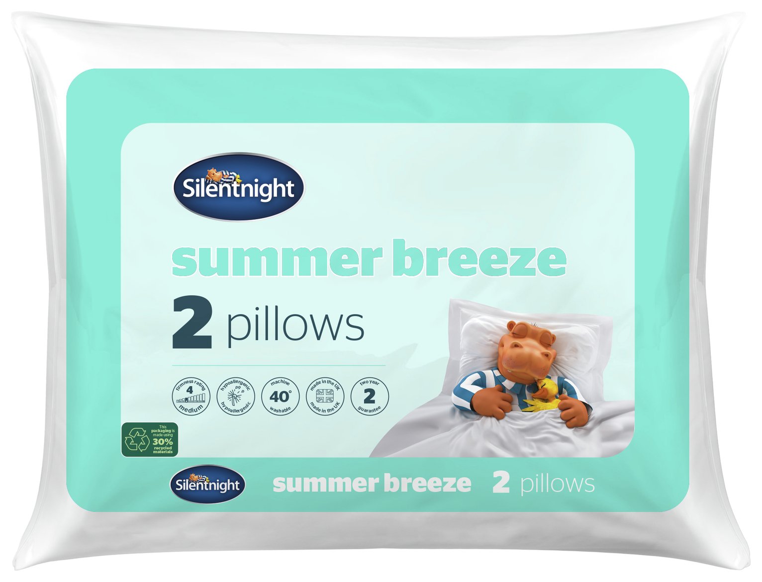 Silentnight Summer Breeze Medium Pillow - 2 Pack