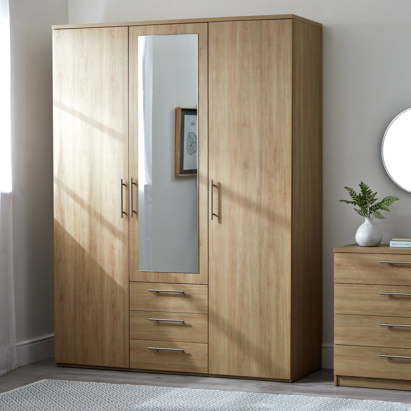 Argos Home Brisbane 3 Door 3 Drawer Wardrobe
