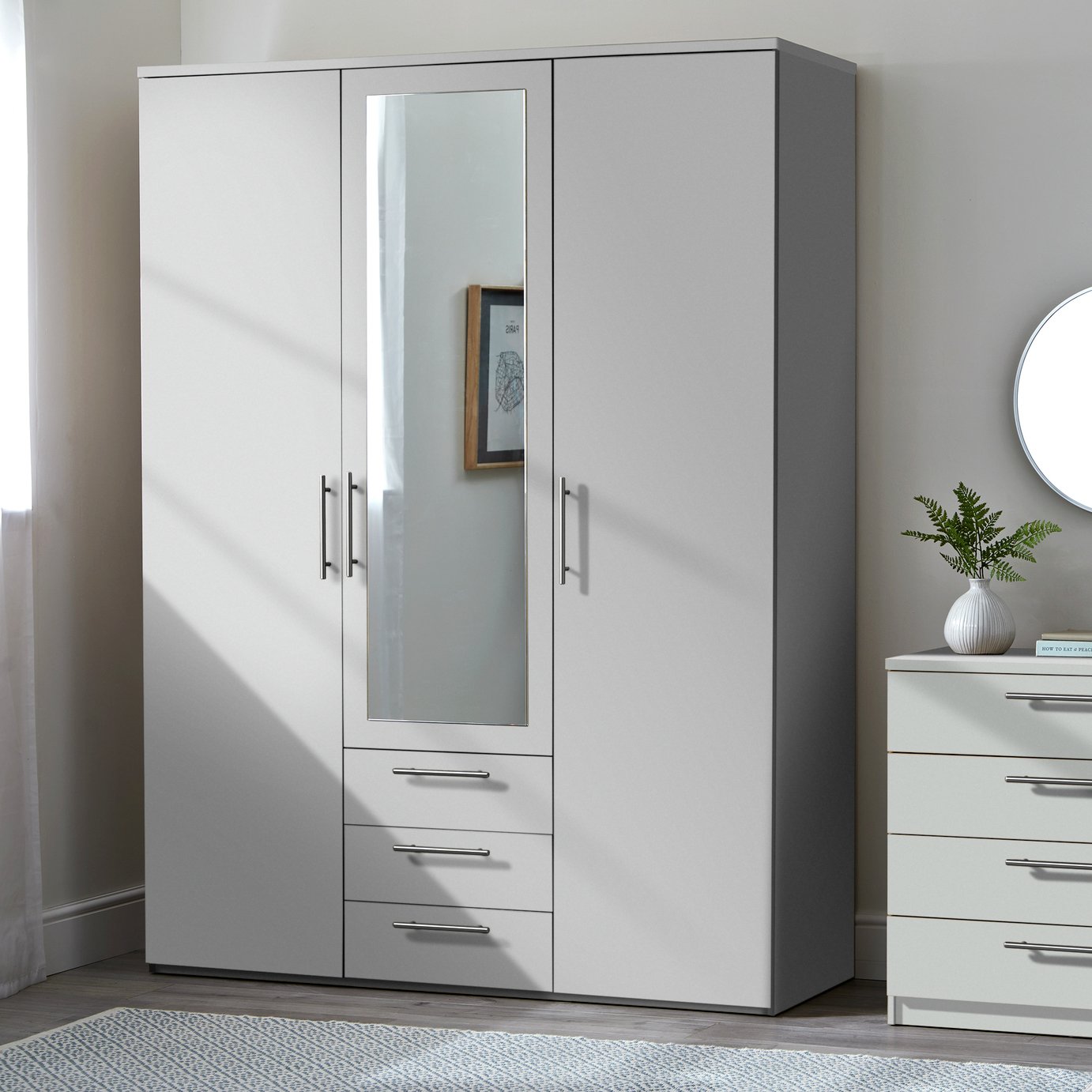 Argos Home Brisbane 3 Door 3 Drawer Wardrobe