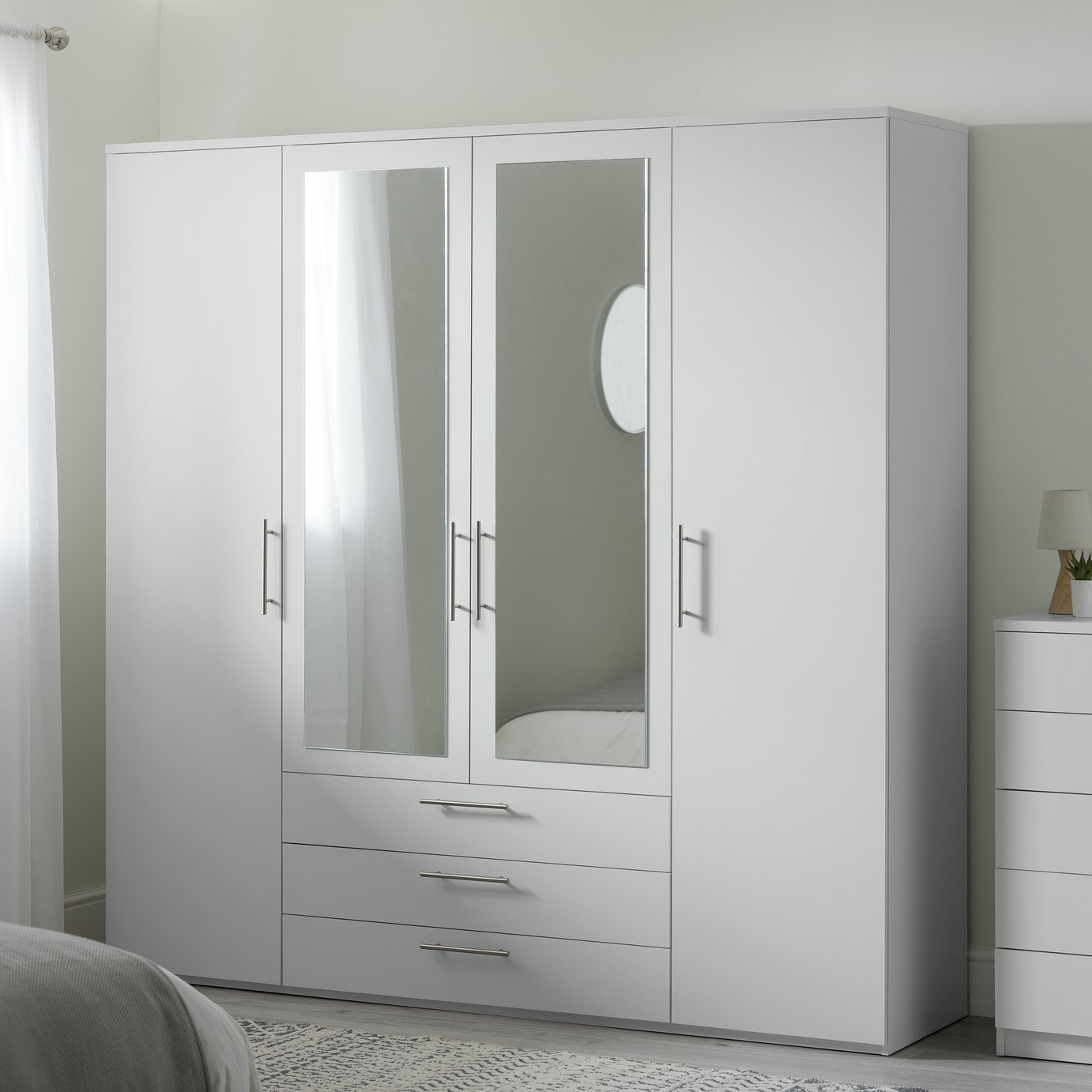 Argos Home Brisbane 4 Door 3 Drawer Wardrobe