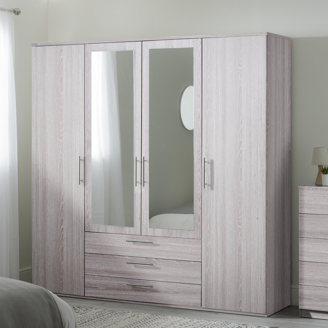 Argos Home Brisbane 4 Door 3 Drawer Wardrobe