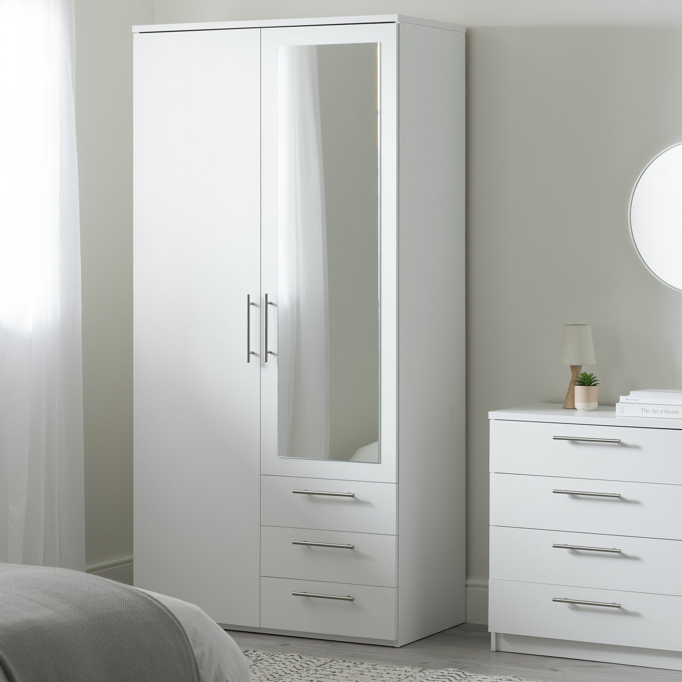 Argos Home Brisbane 2 Door 3 Drawer Mirror Wardrobe