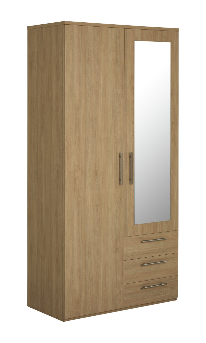 Argos Home Brisbane 2 Door 3 Drawer Mirror Wardrobe