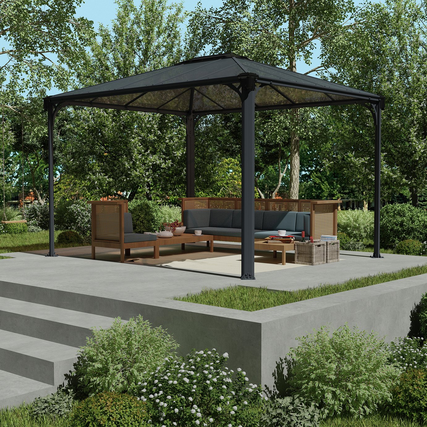 Palram Martinique 3600 Gazebo - Grey