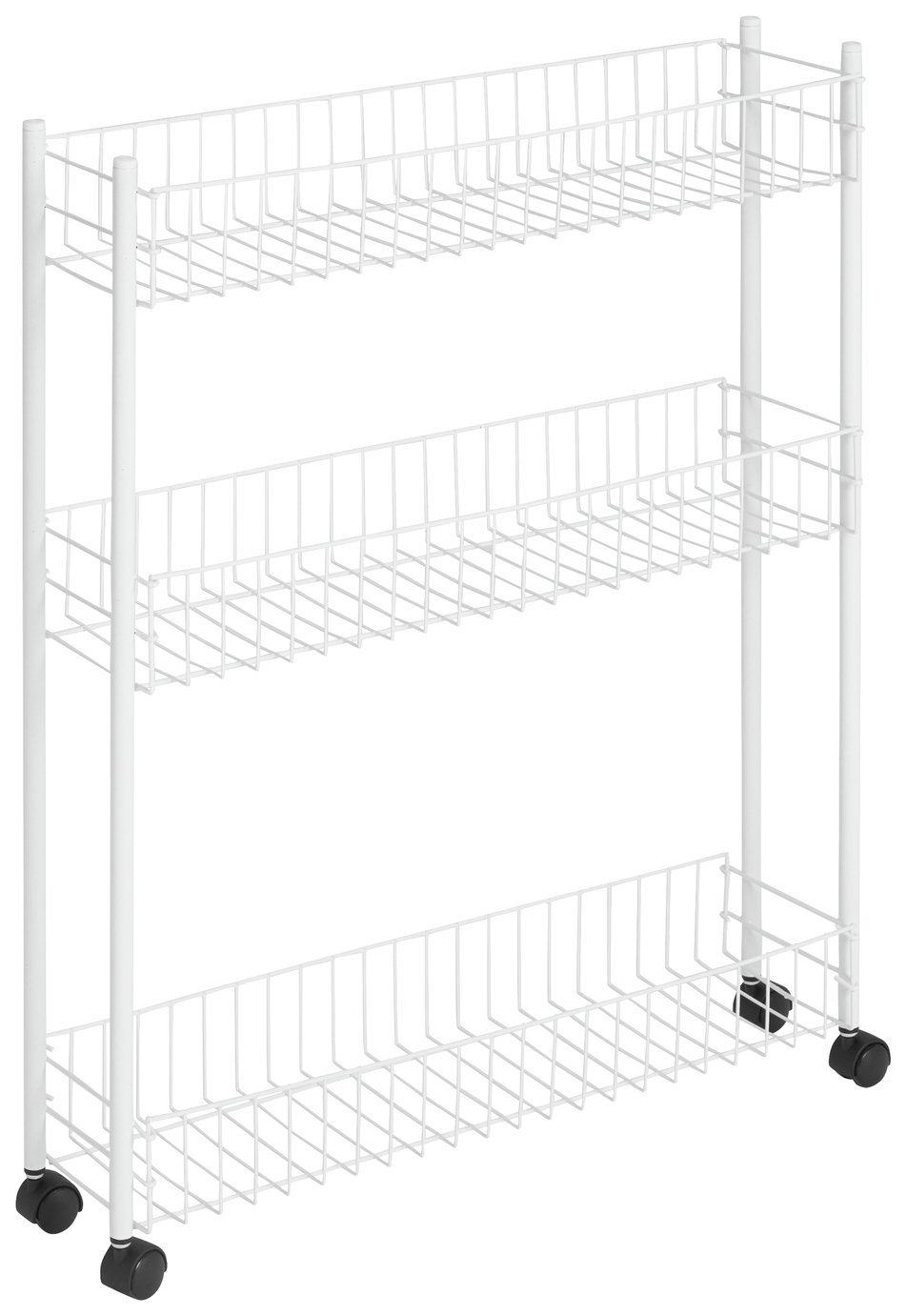 Argos Home 3 Tier Slim Kitchen Trolley - White