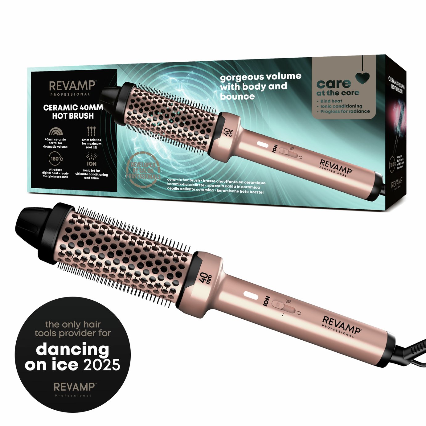 Revamp Ceramic 40mm Hot Brush - Gold Edition