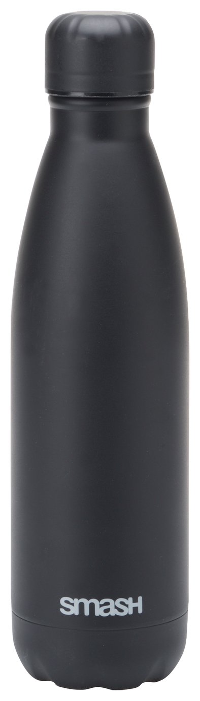 Smash Black Stainless Steel Water Bottle - 500ml