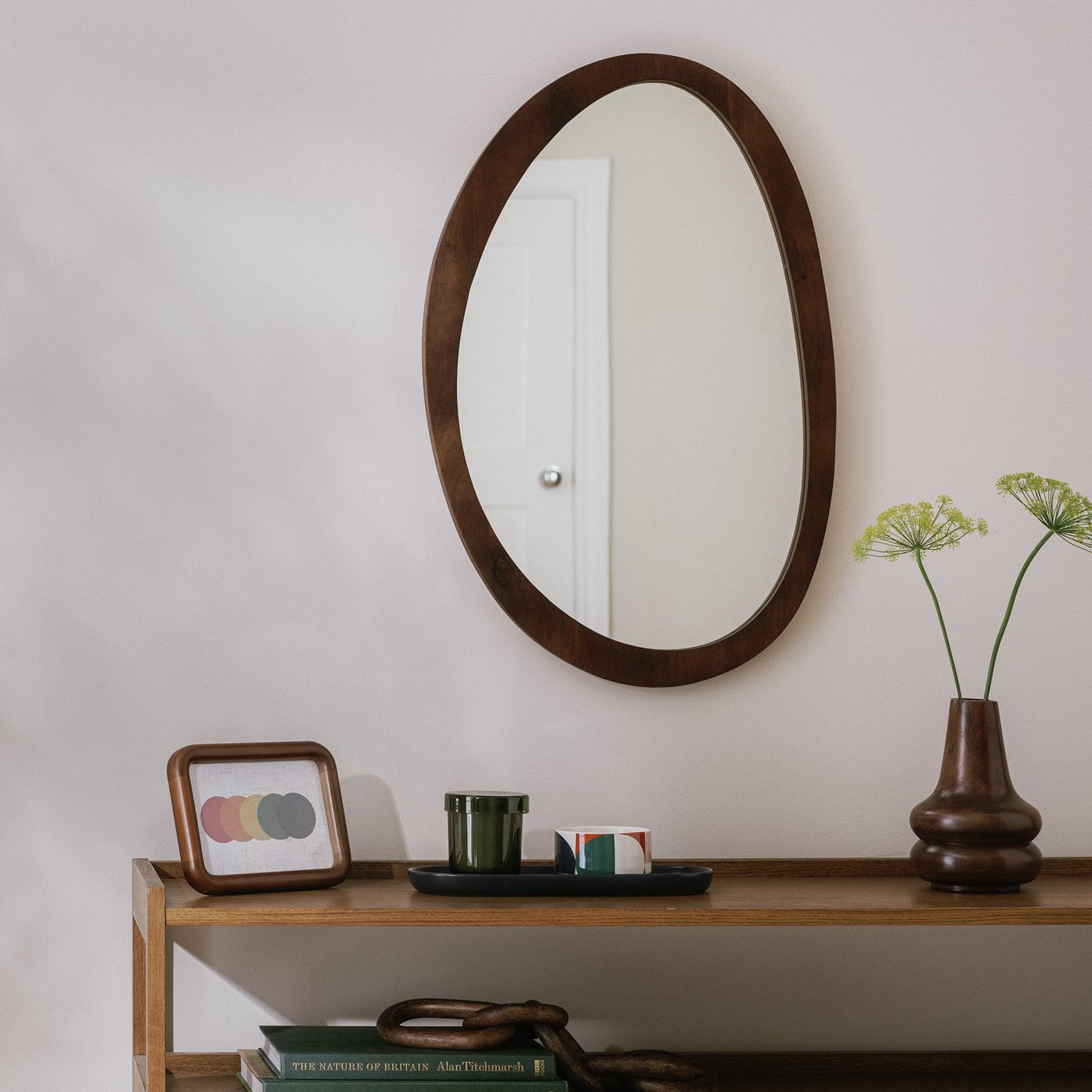 Habitat Mango Wood Irregular Wall Mirror - 70x45cm