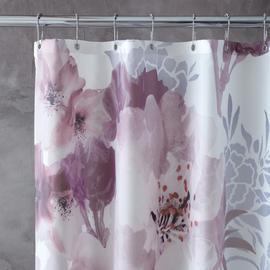 Catherine Lansfield Dramatic Floral Shower Curtain - Pink