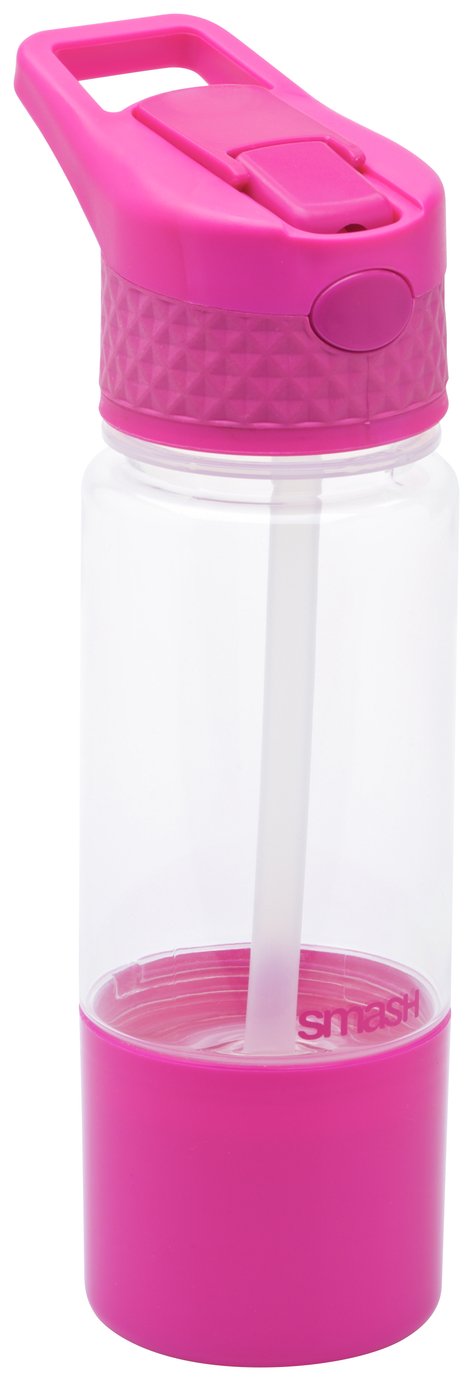 Smash Snack And Sip Pink Sipper Water Bottle - 450ml