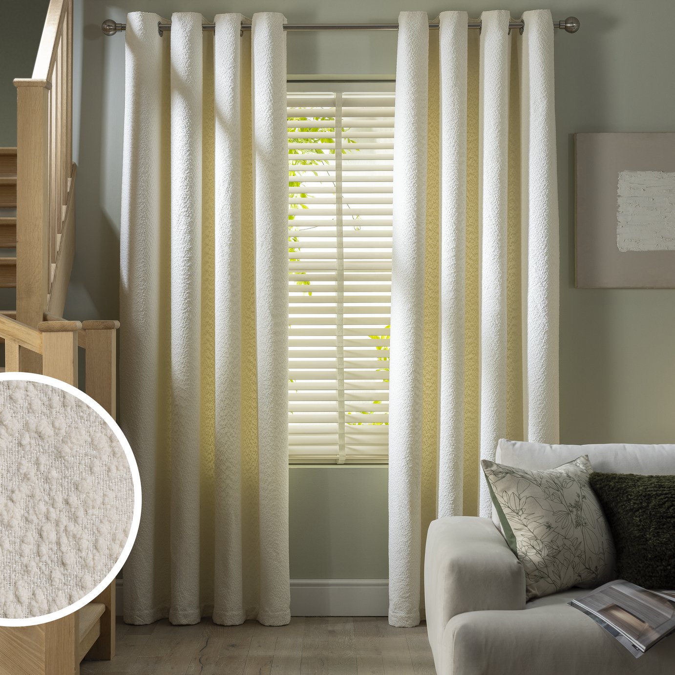 Habitat Blackout Lined Eyelet Curtains - Cream - 168x183cm