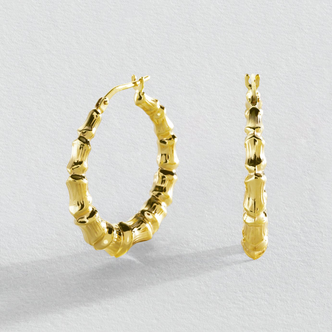 Revere 9ct Bonded Gold Sterling Silver Creole Hoop Earrings