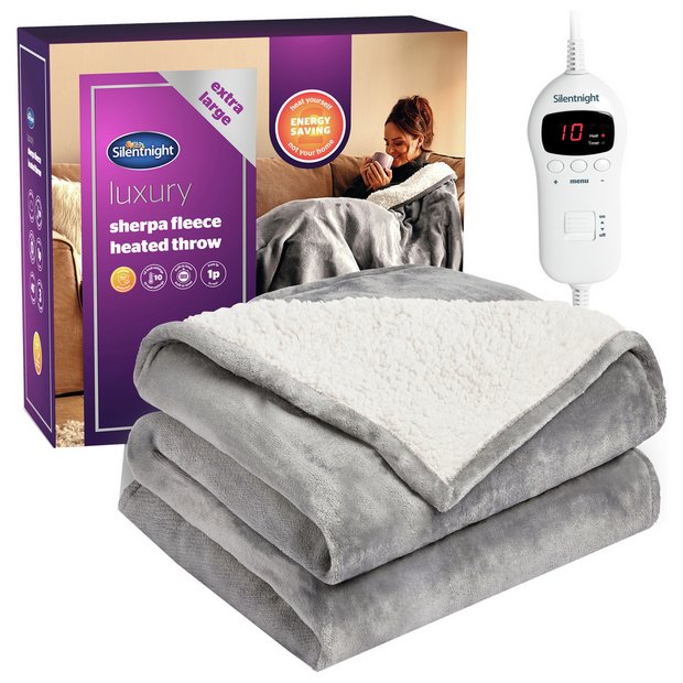 Buy Silentnight Luxury Sherpa Fleece Heated Throw Electric blankets Argos