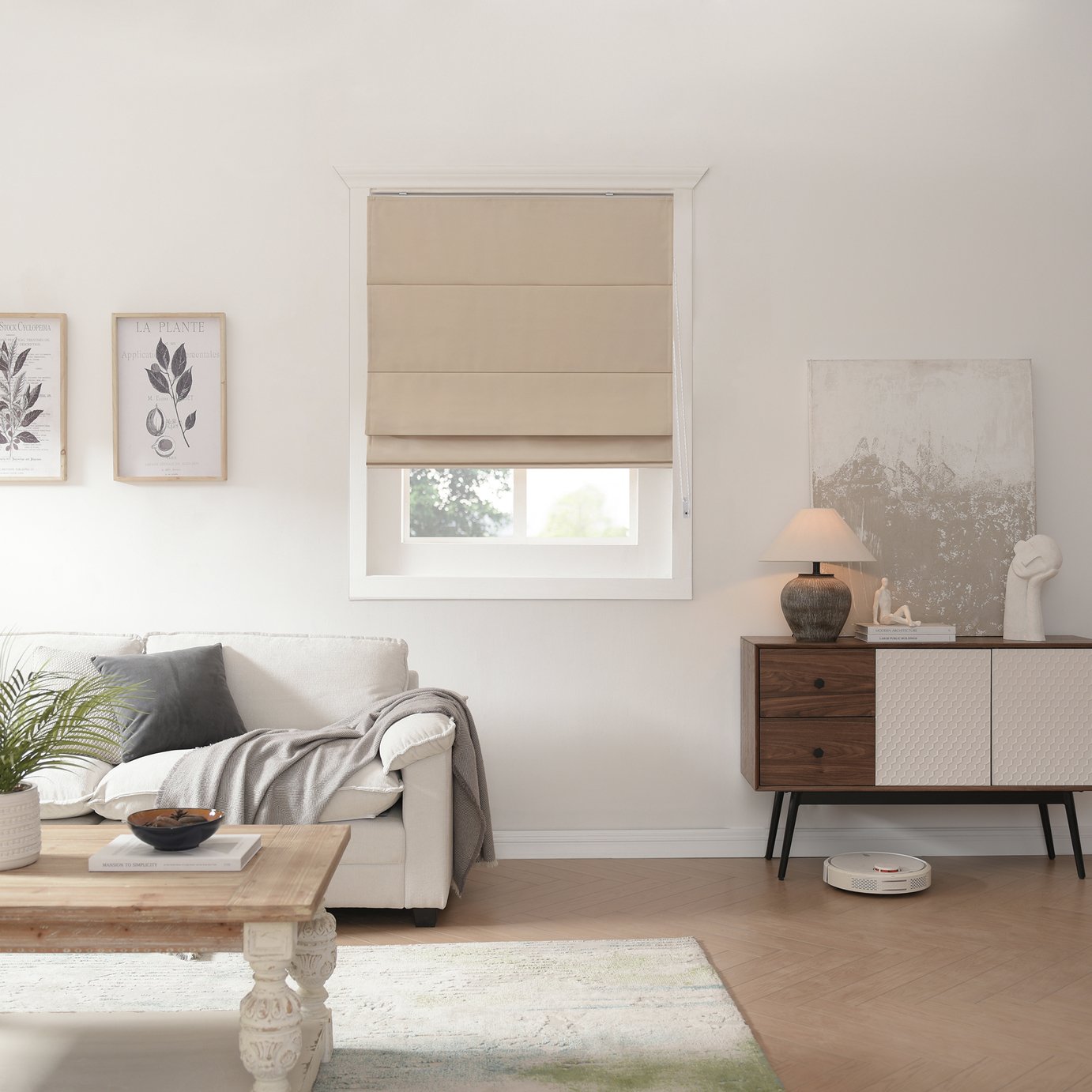 Little Black Book Blackout Natural Roman Blind