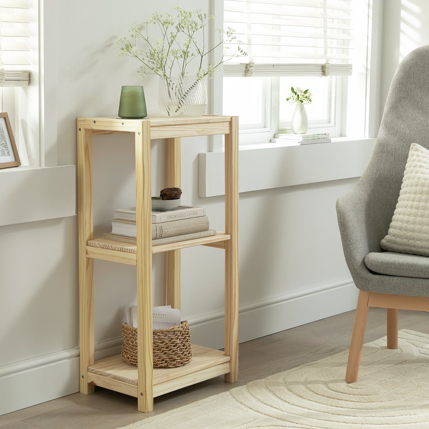 Argos Home Karee 3 Shelf Shelving Unit - Pine