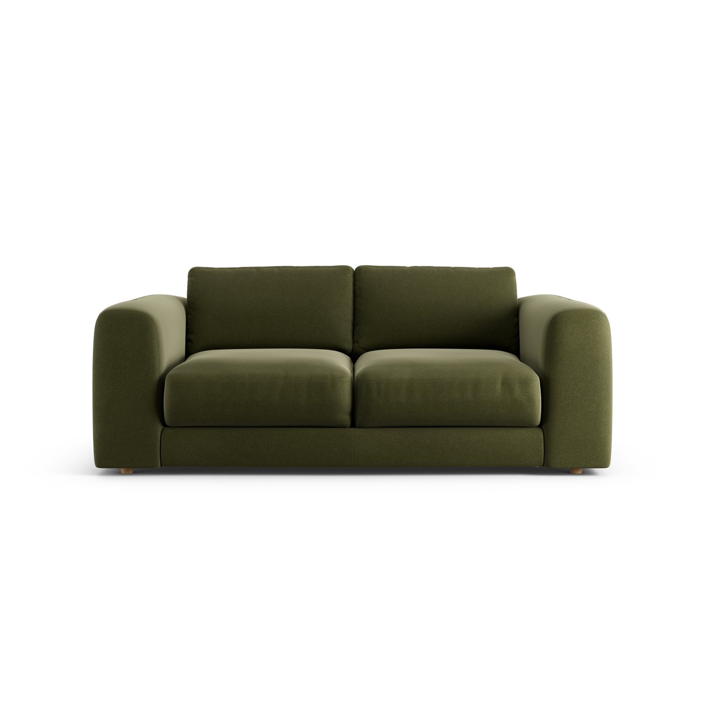 Habitat Ayr Velvet 3 Seater Sofa - Moss Green  