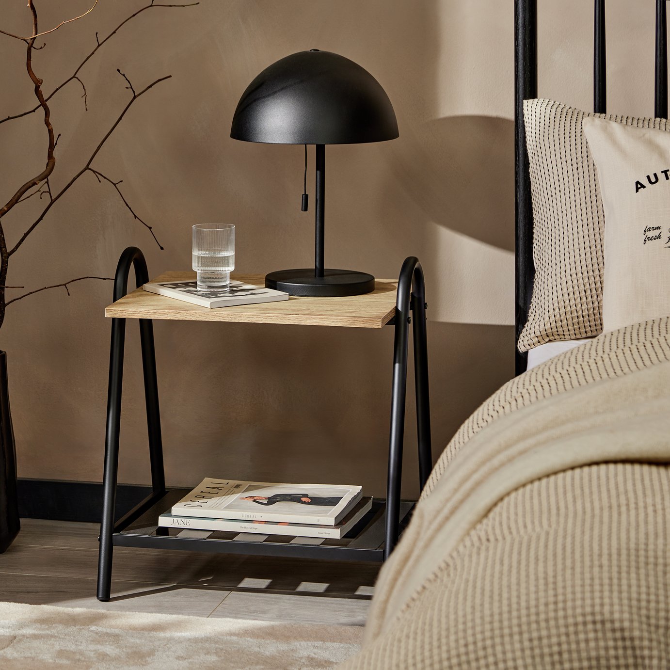 Habitat Turner Bedside Table - Black