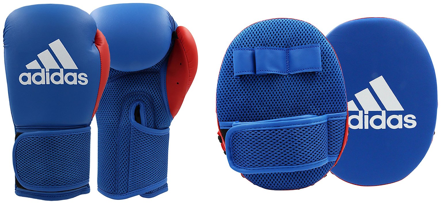 Adidas Junior 6oz Boxing Gloves and Focus Mitt Set