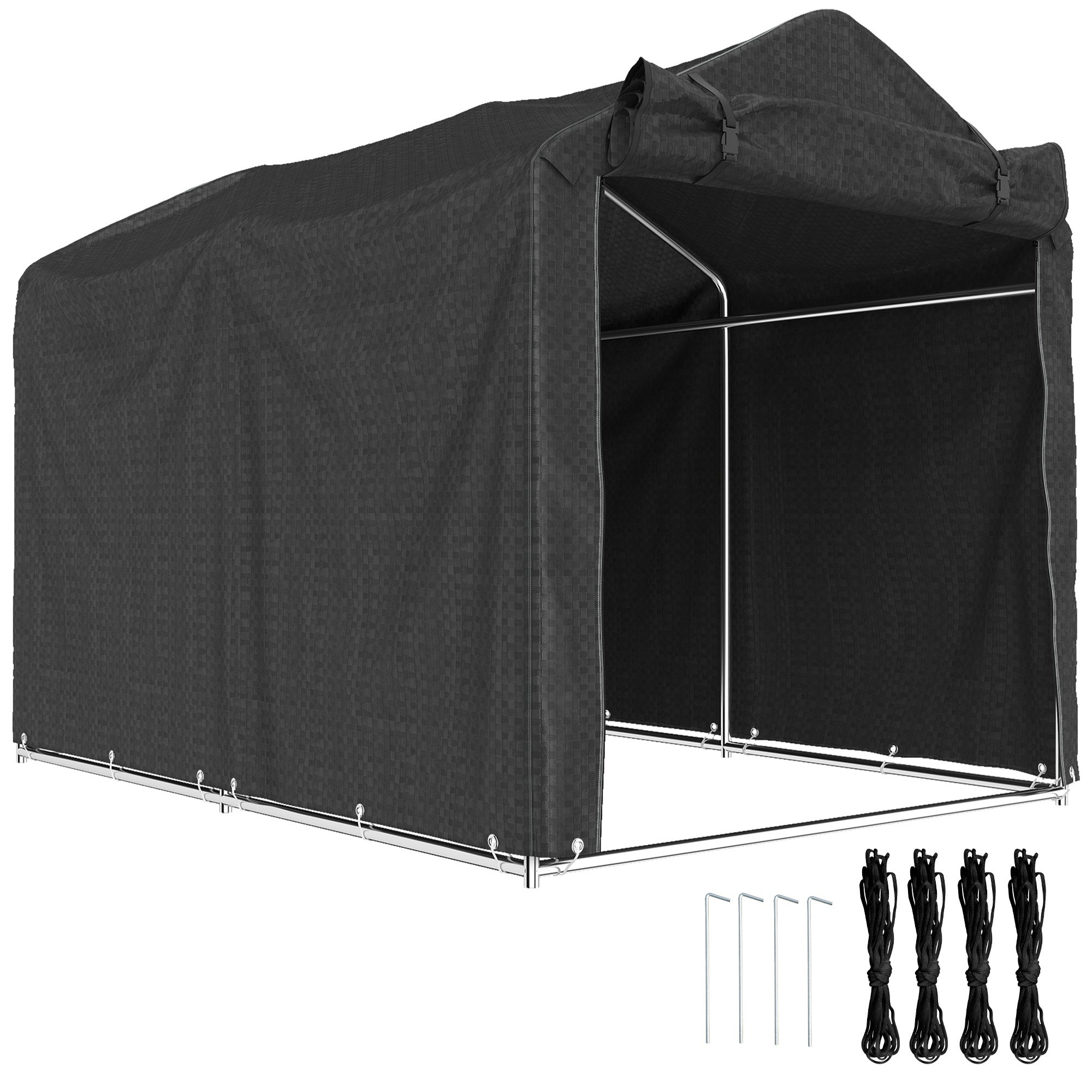 Outsunny Waterproof UV Resistant Garden Storage Tent - Black
