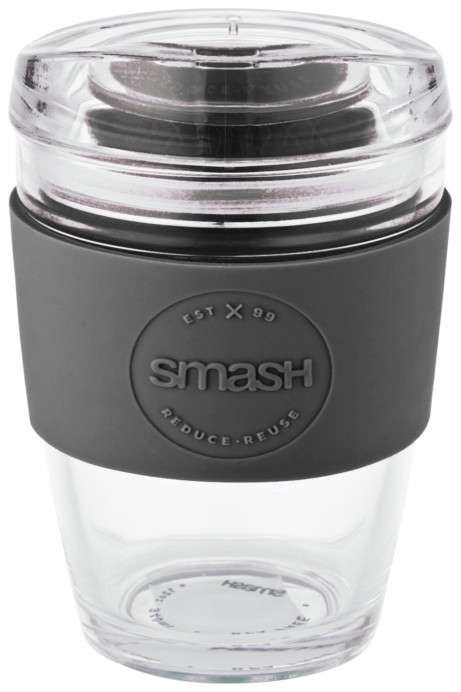 Smash Black Glass Coffee Cup - 340ml