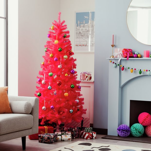 Buy Argos Home 6ft Fashion Christmas Tree Pink Christmas trees Argos