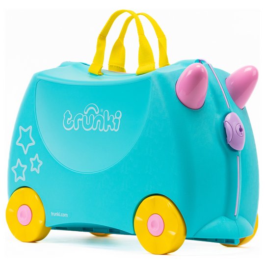 Trunki Una Unicorn 4 Wheel Hard Ride On Suitcase - Turquoise