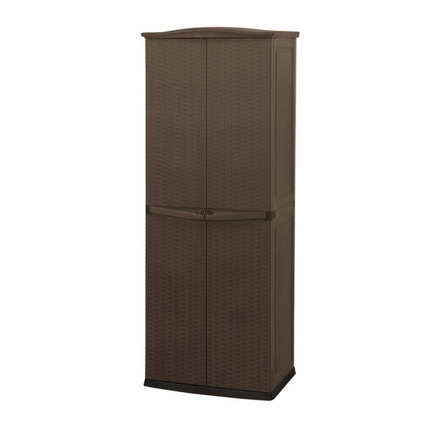 Buy Keter 627l Rattan Effect Garden Utility Cupboard Brown