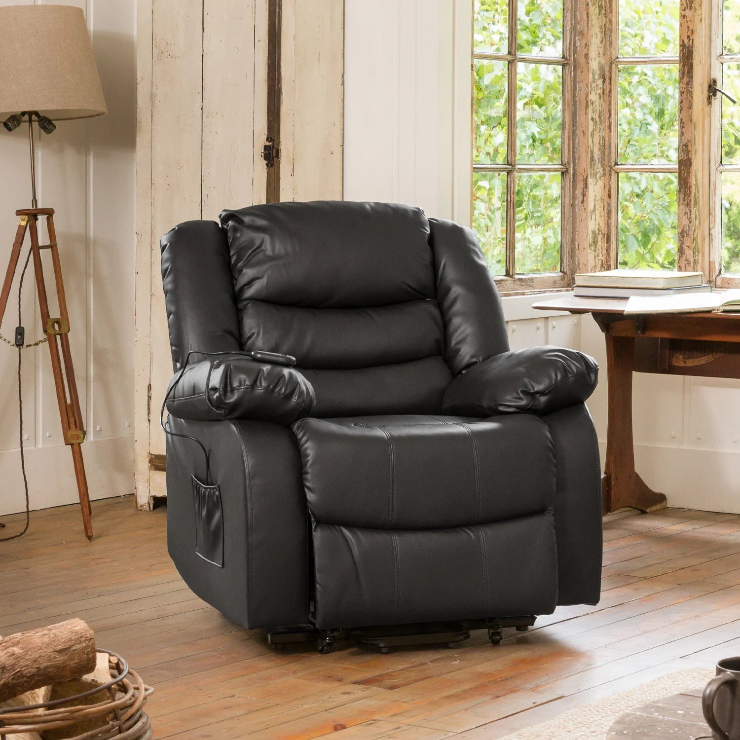 Artemis Home Brooklyn Electric Riser Recliner with Massage and Heat - Black