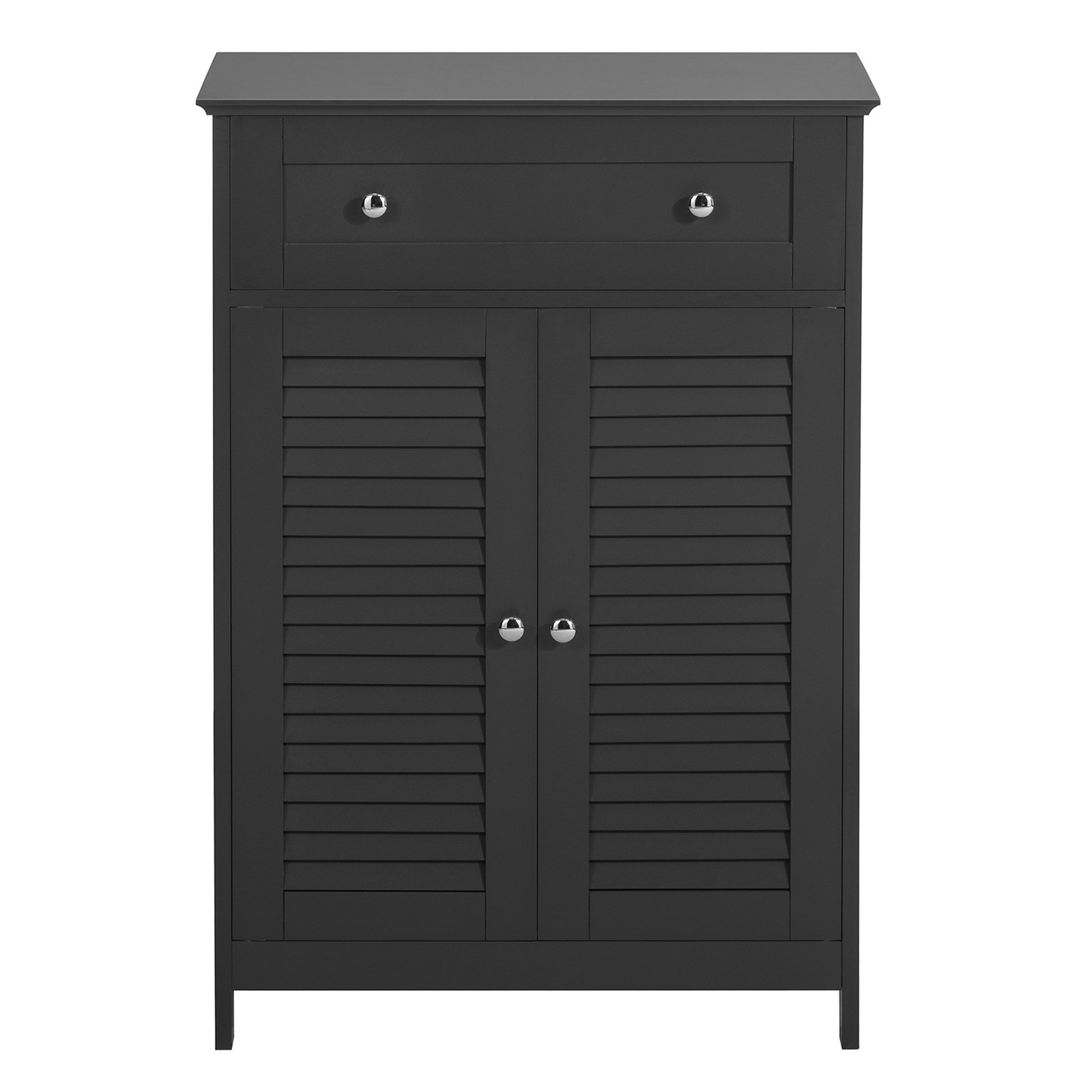 SoBuy 1 Drawer 2 Door Bathroom Floor Cabinet - Dark Grey