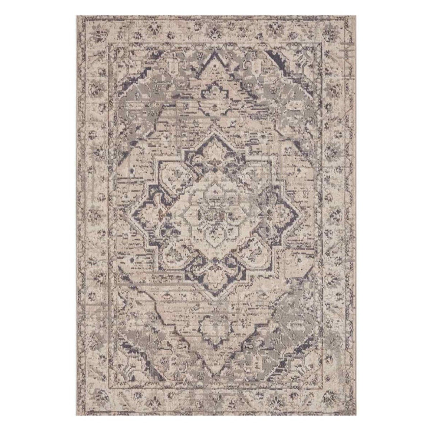 Hanse Home Dark Grey Terrain Designer Shortpile Medallion Rug - 80 x 120cm