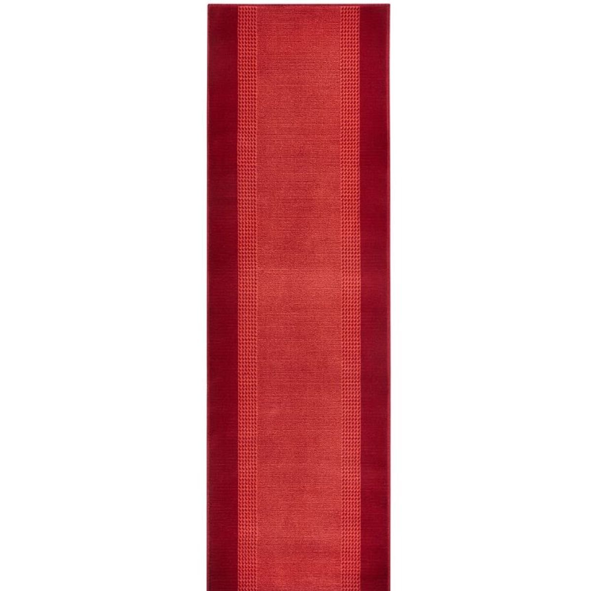 Hanse Home Red Designer Velours Band Runner Rug - 80 x 350cm