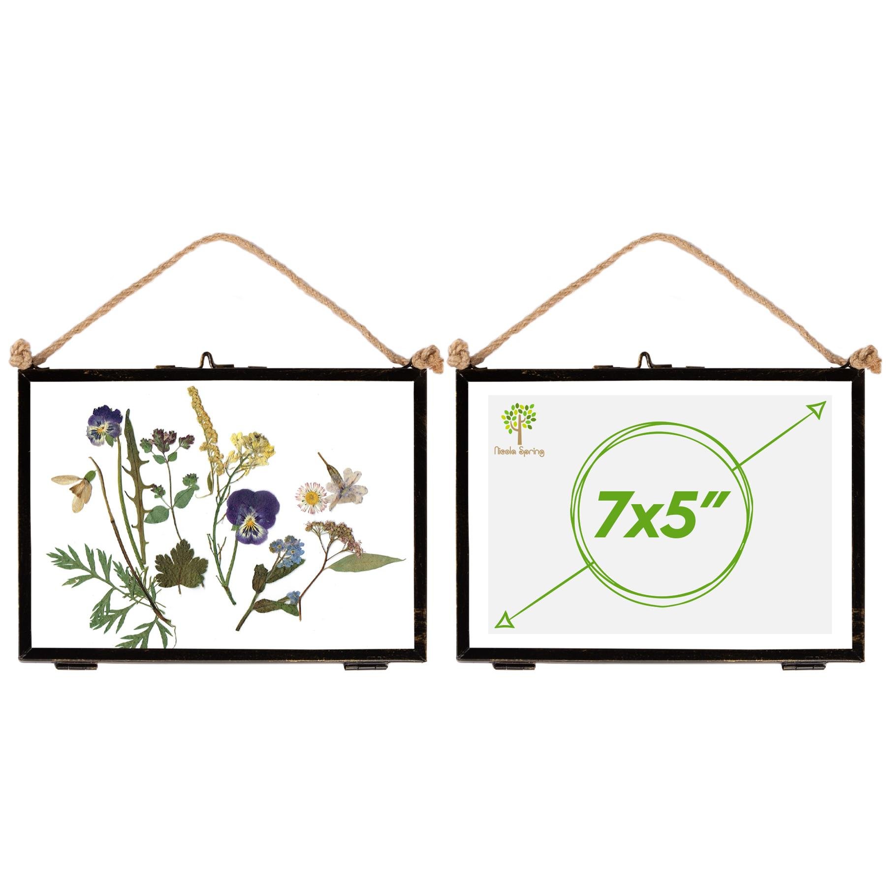 Nicola Spring Hanging Metal Photo Frame 7" x 5" Set of 2 - Black
