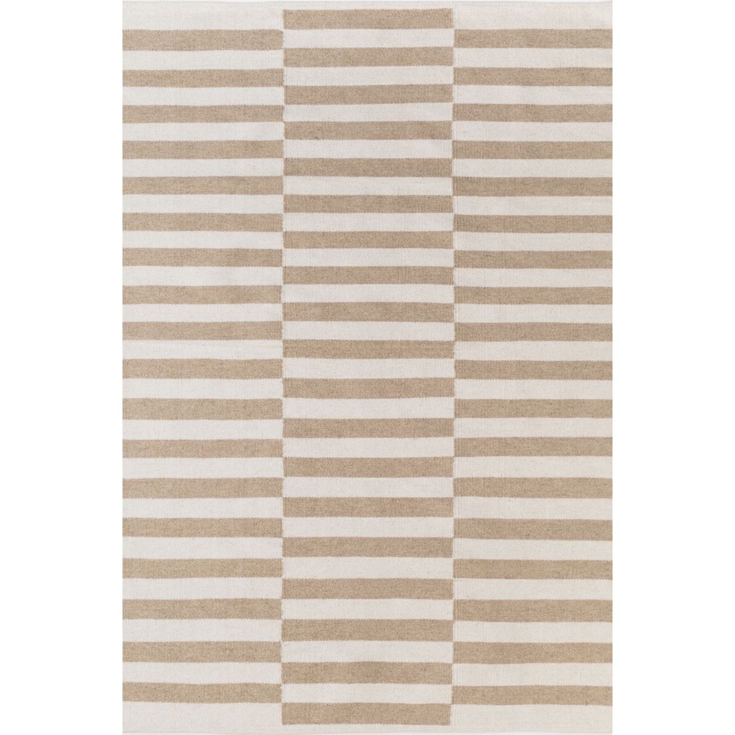 Hanse Home Beige Vika Striped Living Rooms Bedrooms Reversible Rug - 80 x 150cm