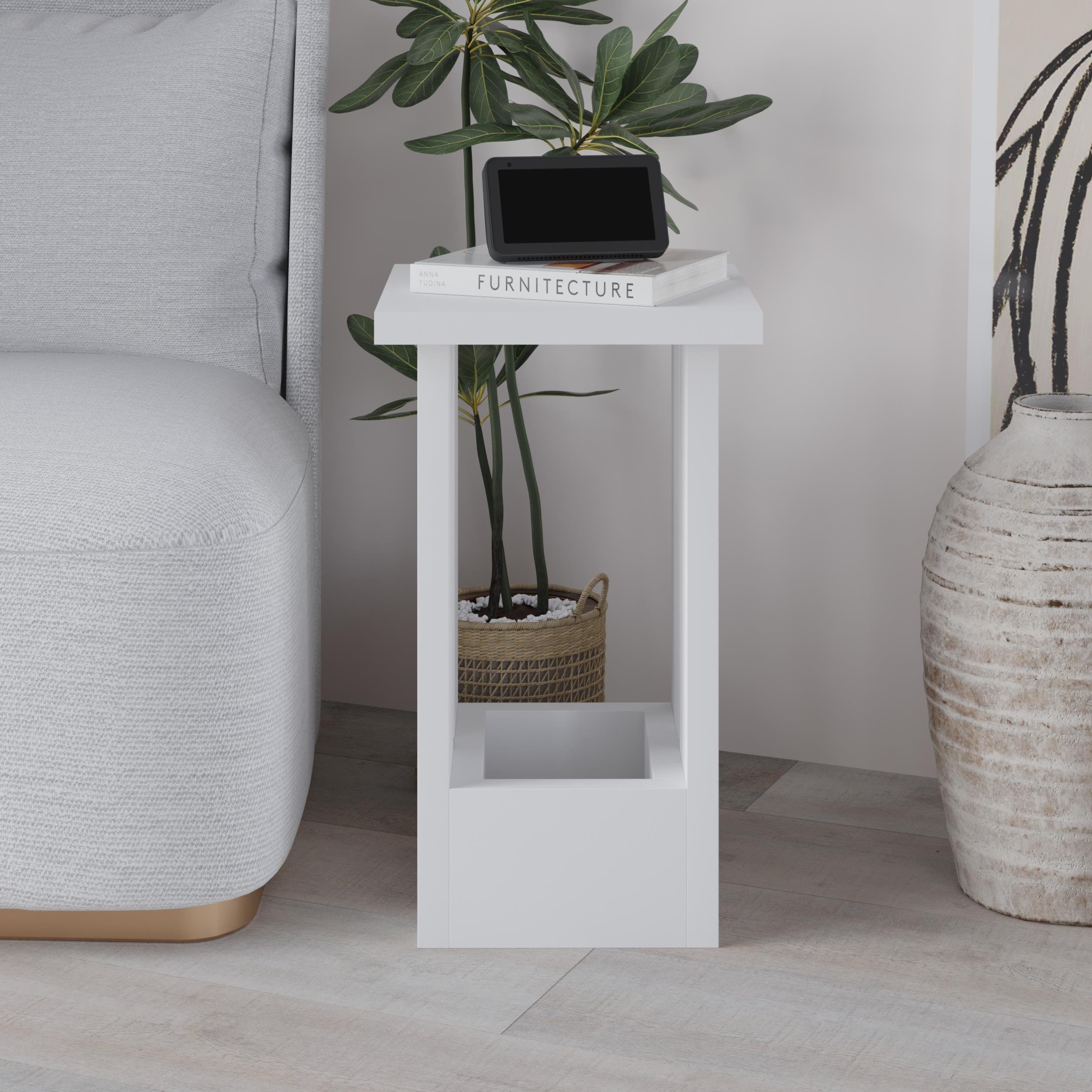 Decortie Tasos Particleboard Melamine Side Table - White