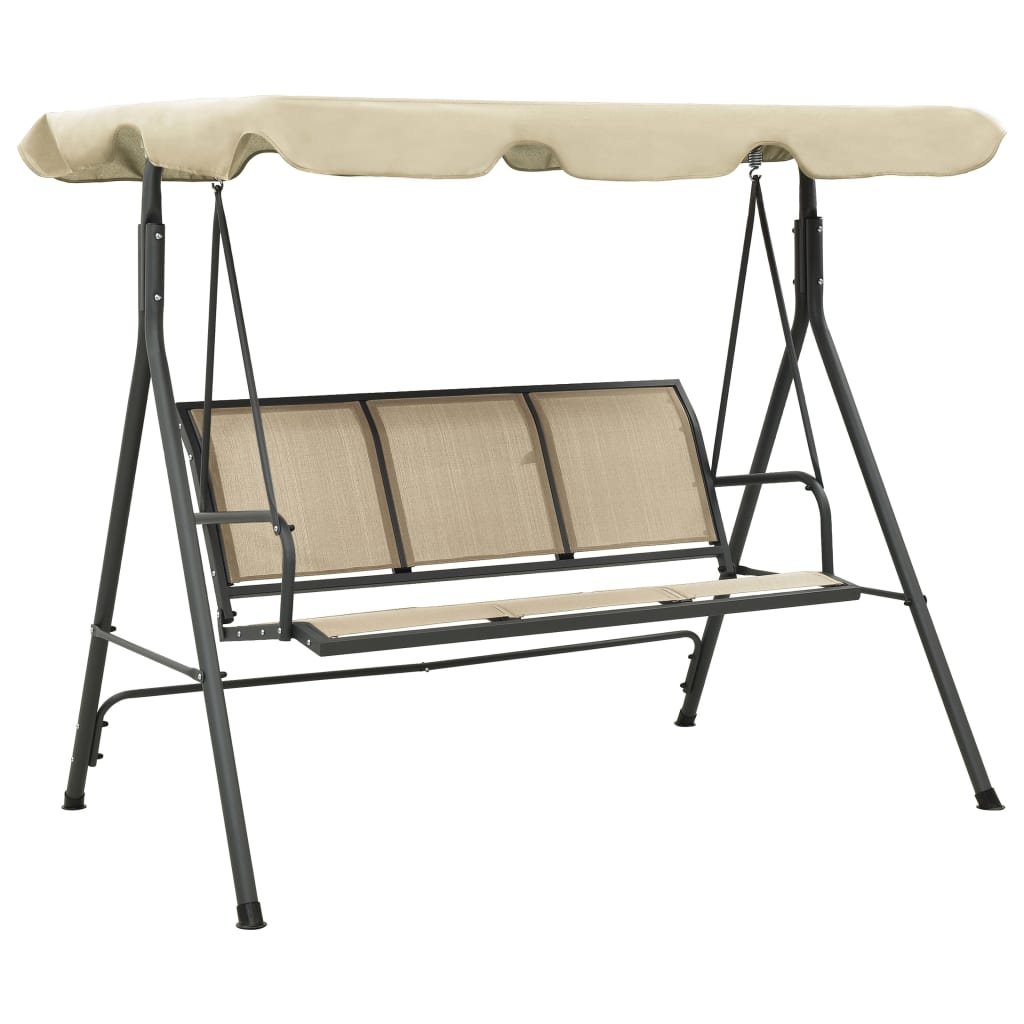 Walplus Garden Swing Chair with - Anthracite and Sand - 170 x 118 x 153 cm
