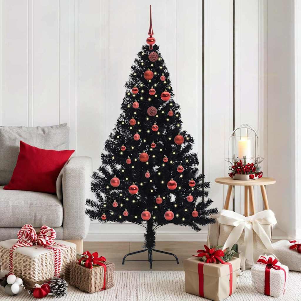 Walplus 150 LED String Lights Pre-lit Artificial Christmas Tree - Black - 150 cm