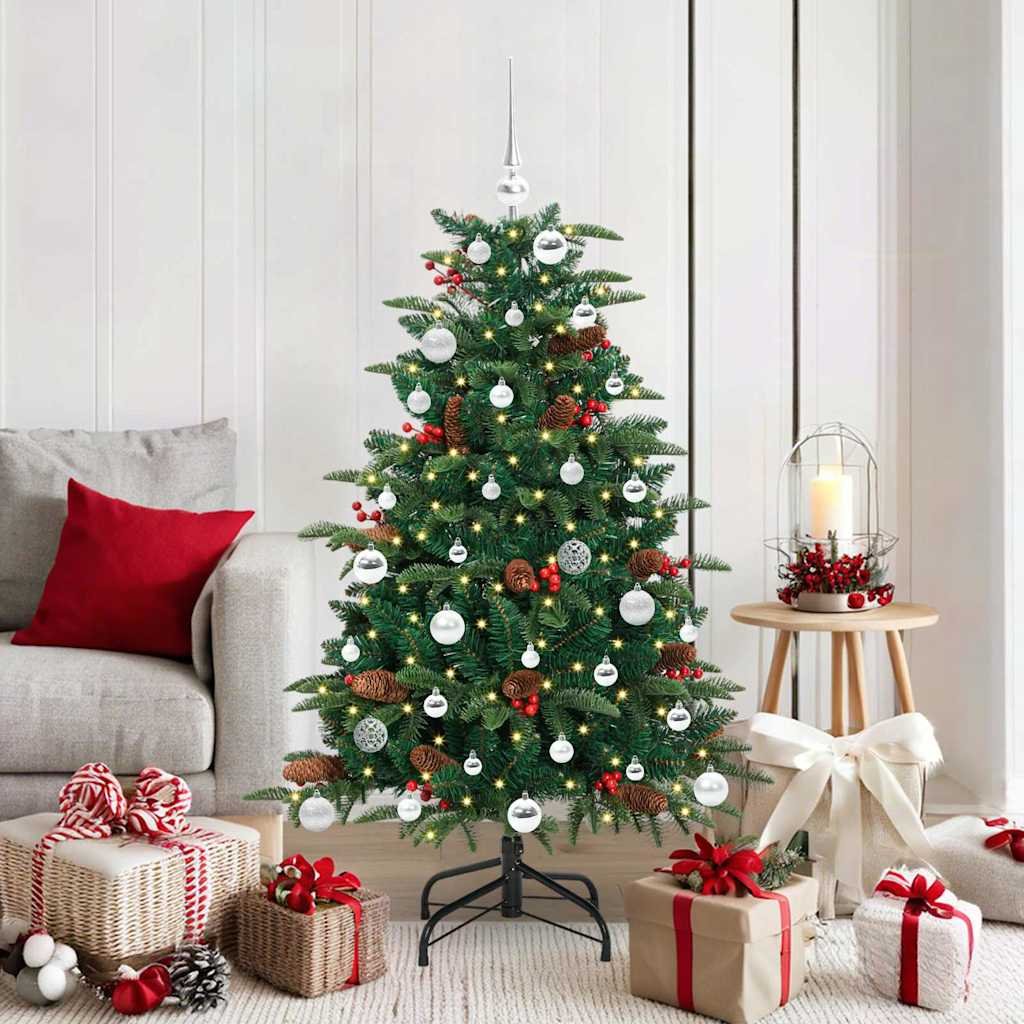 Walplus PVC Pre Lit Artificial Christmas Tree - Green - 100 x 100 cm