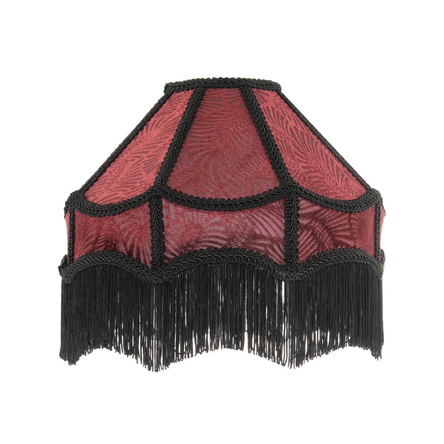 Happy Homewares Vintage Victorian in Burgundy with Black Lampshade - 30cm